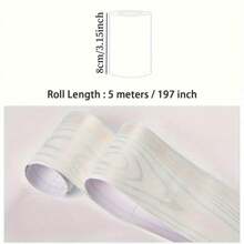 1卷加厚仿木纹踢脚线墙贴，自粘式客厅卧室墙壁转角装饰，3.15英寸 X 196.85英寸 - 彩色 - 查看 19