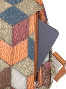 Túi đeo chéo thời trang đa năng, Túi đeo ngực kẻ caro Colorblock, Balo thể thao, Ví đựng tiền xu điện thoại khi mua sắm trên phố - Nhiều màu - Xem 7