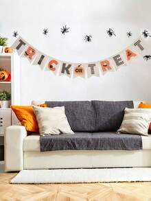 1 Halloween Trick Hoặc Điều Trị Biểu Ngữ Happy Halloween Vòng Hoa Biểu Ngữ Vải Bố Biểu Ngữ Treo Trang Trí Cho Lò Sưởi Nhà Halloween Trang Trí Tiệc - Nhiều màu - Xem 3
