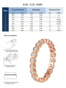 Charm-In Women's Minimalist Band Ring Brass With Rose Gold Plating Rings Cubic Zirconia Rings, Ideal Gift For Girlfriend, Mom, Wife - Hypoallergenic And Tarnish-Resistant Jewelry, Stackable Ring For Girls