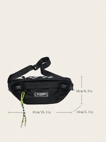 新款纯色斜挎胸包带吊坠，拉链开合，休闲运动健身骑行水壶架袋，旅行腰包，反光街头时尚手机壳礼物万圣节圣诞节冬季圣诞礼物男士包腰包男士斜挎包拉链包男士礼物时尚休闲户外感恩节秋季钱包假日收纳包斜挎包单肩包腰包骑行包男士礼物黑色包促销徒步旅行促销徒步旅行学生大容量多功能便携式爸爸礼物男朋友礼物 - 黑色 - 查看 9