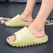 Ultra-Soft Pillow Slides Slippers Lightweight Thickened Quick-Drying Shower Shoes For Men Women Non-Slip Casual Home Pillow Slides Platform Slide Sandals For Indoor And Outdoor - Green - View 4