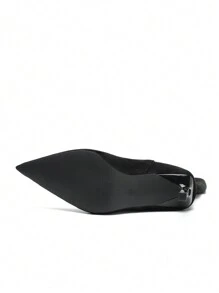 Giày bốt cao đến đầu gối, mũi nhọn, chất liệu da lộn thời trang dành cho nữ, màu nâu, kaki, đen, phong cách dự tiệc phương Tây thanh lịch, thu/đông, gợi cảm - màu đen - Xem 8