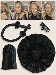 DeeJey Bộ 3 sản phẩm tạo kiểu tóc 1 que uốn tóc không dùng nhiệt - Máy uốn tóc không dùng nhiệt để ngủ - Que uốn tóc xốp để làm tóc - Dụng cụ chăm sóc tóc qua đêm 1 túi đựng bằng vải sa tanh 1 mũ trùm đầu bằng vải sa tanh co giãn khi ngủ - Nhiều màu - Xem 5