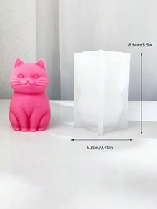 1 pieza Molde de silicona con forma de gato sentado y de pie para velas