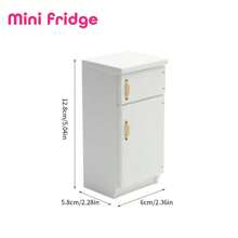 1/12 Scale Wooden Dollhouse Miniature Kitchen Furniture Set - Includes Cabinet, Refrigerator, Stove, Sink And Counter, Suitable For Decorative Dollhouse, Pink Color