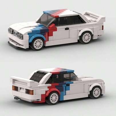 Blue & White / Black / White Super Racing Car Classic MOC Building Bricks Kit, Adult DIY Assembling Car Toy Model, City Tech Cup Series, Suitable As Birthday, Christmas Gift