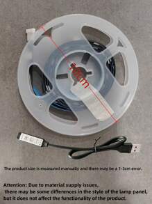 1pc 3-Button Control Multi-Color Flexible LED Strip Light, 12leds/M, USB Powered, 1m/2m/3m/5m Non-Waterproof For TV, Computer Backlight, Bedroom, Living Room, Party Decor (Note: Actual Size Is Smaller Than The Picture)