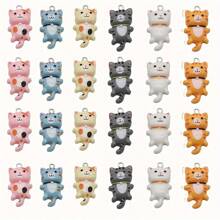 10 件/20 件/30 件卡通猫树脂吊坠适用于 DIY 耳环、项链、钥匙链和手机链、珠宝制作用品 - 彩色 - 查看 12