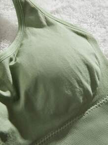 2pcs/Set Seamless Sports Bra Shockproof & Push-Up Running Yoga Bra, Wireless, Thin Cup, Lingerie