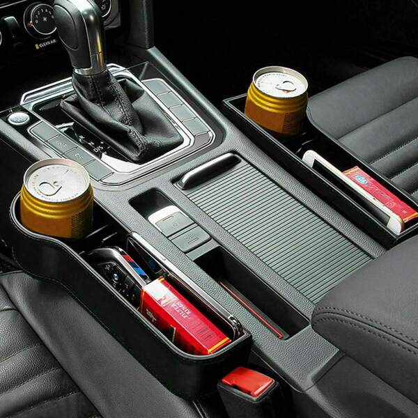 2Pcs Car Seat Gap Catcher Filler Storage Box Bottle Pocket Organizer Holder UK