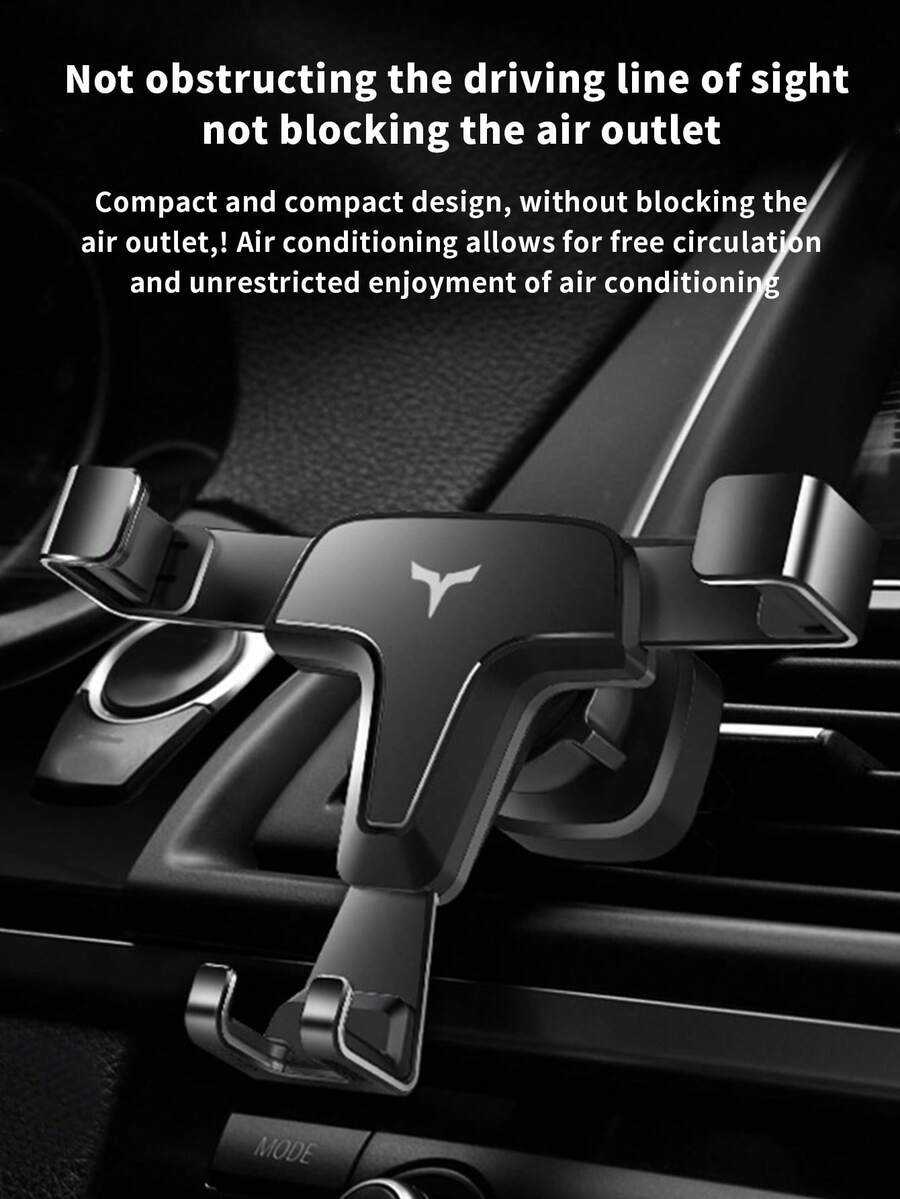 Pancoat Gravity Air Vent Mounted Metal Car Phone Holder For Navigation - Black - View 1