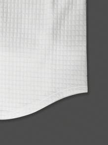 Tricou la modă pentru bărbați, de culoare uni, tricot cu vafe, cu mânecă lungă, cu decolteu rotund - alb - Vizualizare 5