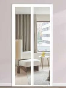 1 件白色网眼门帘，带白色边缘，简约风格，优质网眼面料，分体开口，精致边缘，防蚊虫，透气设计，磁性闭合，易于打开和关闭，适用于家庭和办公室 - 白色 - 查看 11