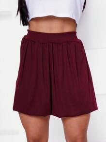 Short Balloon Style Skirt Fashion Blogger - 紫紅色 - 查看 4