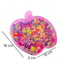 Arte Seducao Kit 2 Suitcases Apple And Teddy Bear Shape Creative Factory Children's Jewelry Colorful Beads Necklace Bracelet Nylon Threads - 彩色 - 查看 6