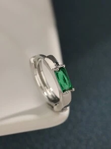 Chaobang New Fashion Unisex Street Style Earring Single Simple Elegant Metal Stud Earring For Men Or Women, Retro Green - Green - View 7