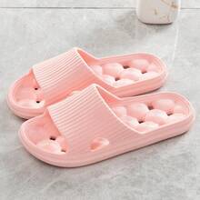 2024 New Summer Bathroom Shower Pink EVA Slippers, Massage Soles For Comfortable & Healthy Wear, Anti-Slip For Home Bathroom Use, Simple And Versatile INS Style