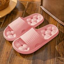 2024 New Summer Bathroom Shower Pink EVA Slippers, Massage Soles For Comfortable & Healthy Wear, Anti-Slip For Home Bathroom Use, Simple And Versatile INS Style
