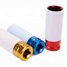 VA-Cerulean 3-Piece Impact Wrench, Aluminum Rim Socket Set - 1/2" Sockets Socket Set - 17mm/19mm/21mm Sockets Protective Inserts - Blue - View 5