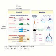 5 件双面护士徽章卡，口袋大小耐用 PP 护理参考卡，护理学校必备品，适合护士和学生，很棒的护士礼物 - 多色 套裝2 - 查看 6