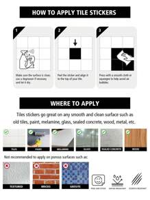 SUPSTICKER 4/12 piezas Pegatinas de suelo autoadhesivas, impermeables y antideslizantes con patrón de mármol blanco, fáciles de aplicar y retirar, adecuadas para suelos, paredes, armarios y encimeras de la sala de estar, dormitorio, cocina y baño, decoración del hogar y decoración de primavera - Multicolor - Ver 8