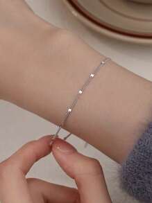 Pulsera de plata de ley 925 con purpurina, pulsera de mariposa para mujeres - Pulsera - Ver 2