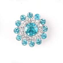 50 Stücke/Packung, Silber Basis, 14MM runde Blumen-Kristallnieten, funkelnde Strass-Verzierungen zum Aufkleben oder Aufnähen für Kleidung, Taschen, Schuhe