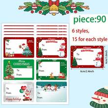 Merry Christmas Tags: 30/60/90 Holiday Stickers For Gift Wrapping - Self-Adhesive, Paper Material,Christmas Valentine Day