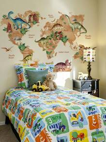 1 set Pegatinas de pared con diseño de volcán, animales y dinosaurios del bosque para decoración de sala de estar, dormitorio, estudio. Decoraciones de primavera, artículos decorativos festivos, regalos de cumpleaños y graduación para renovar su hogar