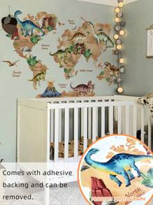1 set Pegatinas de pared con diseño de volcán, animales y dinosaurios del bosque para decoración de sala de estar, dormitorio, estudio. Decoraciones de primavera, artículos decorativos festivos, regalos de cumpleaños y graduación para renovar su hogar