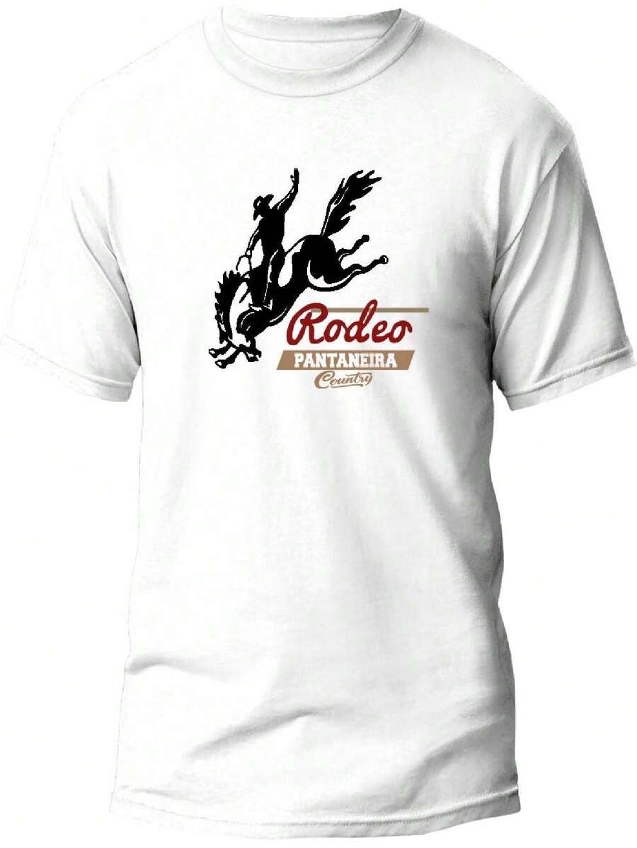 Men's Country T-Shirt 100% Cotton Rodeo Horse T-Shirt Shirt - trắng - Xem 1