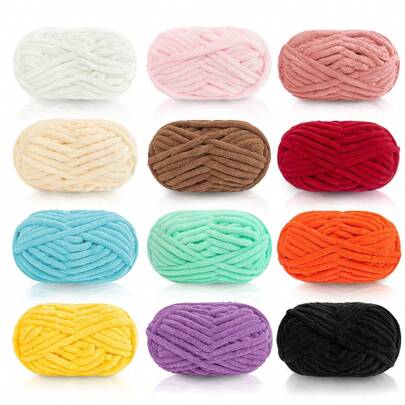 1 Roll 100g Polyester Yarn Suitable For DIY Scarf, Blanket, Doll And Other Knitting Projects