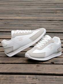 BHZPE Men's Color Blocked Fashionable White Sports Shoes, Suitable For Outdoor Training, Anti Slip And Comfortable Running Shoes - View 5