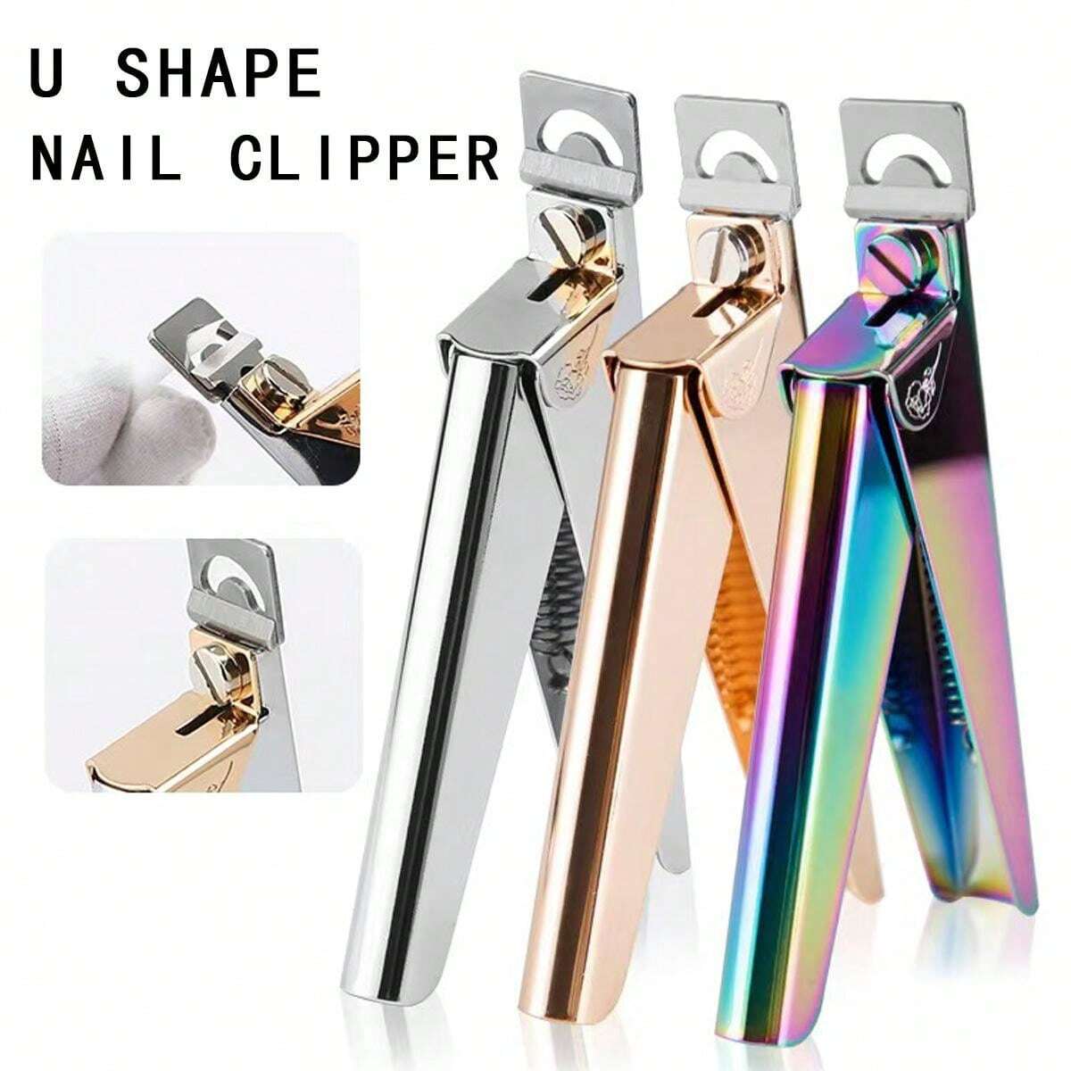 Nail Art Tool, Silver Straight Blade Clipper, French Manicure Nail
