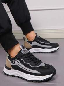 Men's New Autumn/Winter Soft Bottom Casual Sports Shoes, Outdoor Anti-Slip Wear-Resistant Hiking Shoes - Black - View 2