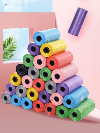 10/20/30/50个随机颜色宠物垃圾袋，狗屎袋，猫砂袋，狗屎铲替换袋，狗屎铲清洁