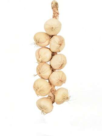 1pc Artificial Garlic Rope, Realistic Fake White Garlic Hanging Rope, Suitable For Home, Kitchen, Party Decoration, Photography Props