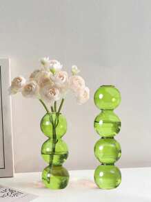 1pc Ombre Bubble Glass Vase (2.47oz/3 Balls, 2.82oz/4 Balls), Lightweight Glass Material, Office, Home, Outdoor, Niche Decor, Photography, Bedroom, Dorm, Craft Gift For Friends, Parents, Colleagues