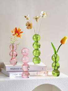 1pc Ombre Bubble Glass Vase (2.47oz/3 Balls, 2.82oz/4 Balls), Lightweight Glass Material, Office, Home, Outdoor, Niche Decor, Photography, Bedroom, Dorm, Craft Gift For Friends, Parents, Colleagues