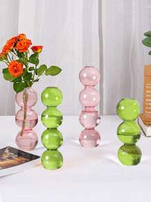 1pc Ombre Bubble Glass Vase (2.47oz/3 Balls, 2.82oz/4 Balls), Lightweight Glass Material, Office, Home, Outdoor, Niche Decor, Photography, Bedroom, Dorm, Craft Gift For Friends, Parents, Colleagues