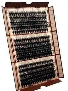 15 Rows CC/DD Curl 300 Clusters 60+70+80D Individual Lashes 10-18mm Mixed Length Fluffy Style Individual Pre-Fanned Lashes 0.05/0.07 Eyelash Extension Wispy DIY Beginner Lash Extension Segmented Faux Mink Lashes - Black - View 7