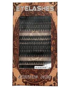 15 Rows CC/DD Curl 300 Clusters 60+70+80D Individual Lashes 10-18mm Mixed Length Fluffy Style Individual Pre-Fanned Lashes 0.05/0.07 Eyelash Extension Wispy DIY Beginner Lash Extension Segmented Faux Mink Lashes - Black - View 3