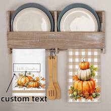 قطعتان/مجموعتان منشفة مطبخ ناعمة جدًا بتصميم اليقطين، ديكور موسمي للمطبخ وطاولة الطعام، منشفة/مفرش، ديكور منزلي، هدية مثالية لتدشين المنزل الجديد - متعدد الألوان - مشاهدة 7