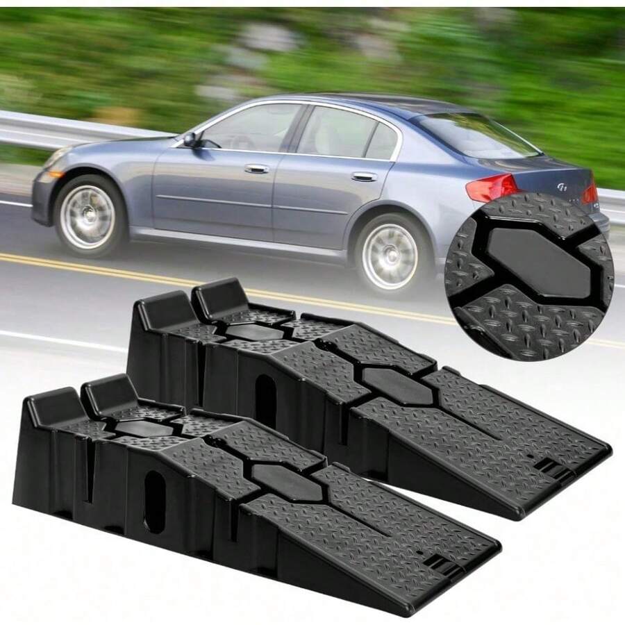 2Pcs Car Ramps Heavy Duty - 5000KG Capacity, Polypropylene Plastic Loading Access Ramps, Lift Low Profile Vehicles - Variant1 - View 1