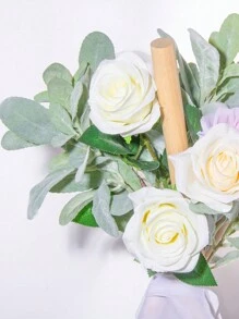 قطعة واحدة من سيقان أذن الخروف الصناعية المخملية، نبات اصطناعي مزيف، أوراق أذن الأرنب المزيفة للزينة المنزلية والزفاف وأعمال الحرف اليدوية وترتيبات الزهور الاصطناعية والنباتات المزيفة وديكور الخريف والغرفة والمكتب والحديقة وهدايا عيد الميلاد والتخرج - متعدد الألوان - مشاهدة 4