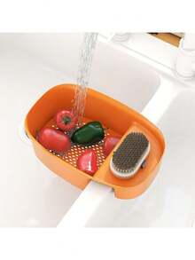 1pc Sink Drain Strainer Basket - Kitchen Hanging Sink Drain Basket For Wash Vegetables Fruits And Filter Kitchen Food Scraps Catcher - Multicolor - View 4