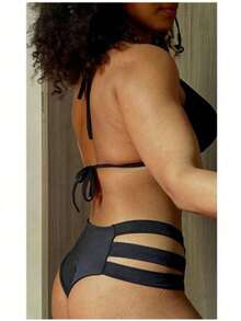 SHEIN IN BRAZIL Neon Bikini With Lined Cups Panties With Wide Straps Small/Foreign/Swimwear/Swimsuit/Full/Fast Direct Shipping - Hồng - Xem 5