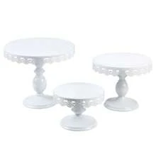 3Pcs Cake Stand, White/Gold Cake Stand Set Diameter 8" 10" 12", Perfect Dessert Table Display Set, Cupcake&Cake Stands For Party, Wedding, Birthday, Shower, Celebration - trắng - Xem 4