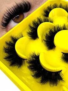 5 Cặp Lông Mi Mới Trang Điểm Lông Mi Giả 3D Mềm Mượt Dày Làm Thủ Công Dày Tự Nhiên Lông Mi Giả Lông Mi Mắt Cáo Lông Mi Mắt Mèo Lông Mi Dài Có Cánh Lông Mi Giả Dài Tự Nhiên Mềm Mịn Lông Mi Giả - màu đen - Xem 2